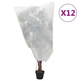 Cubiertas para plantas con cordón 12 uds 70 g/m² 0,8x1 m