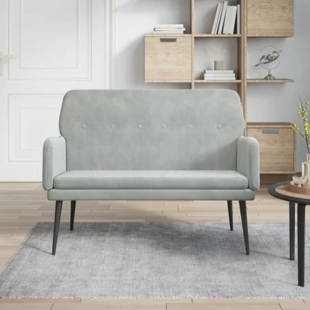 Banco de terciopelo gris claro 108x79x79 cm de vidaXL, Bancos - Ref: Foro24-351414, Precio: 127,12 €, Descuento: %