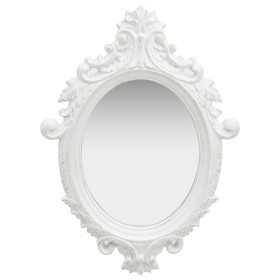 Espejo de pared estilo castillo blanco 56x76 cm