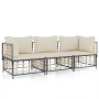 Garden furniture set 3 pieces anthracite PE rattan cushions by vidaXL, Outdoor sofas - Ref: Foro24-3186694, Price: 267,62 €, ...