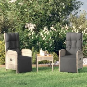 Reclining garden chairs with cushions 2 pcs PE rattan gray by vidaXL, Garden chairs - Ref: Foro24-319891, Price: 310,16 €, Di...