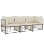 Garden furniture set 3 pieces anthracite PE rattan cushions by vidaXL, Outdoor sofas - Ref: Foro24-3186694, Price: 267,62 €, ...