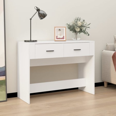 Mesa consola de madera contrachapada blanco 100x39x75 cm de vidaXL, Mesas - Ref: Foro24-816776, Precio: 63,97 €, Descuento: %