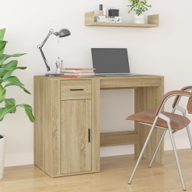 Plywood oak Sonoma color desk 100x49x75 cm by vidaXL, Desks - Ref: Foro24-816787, Price: 80,74 €, Discount: %