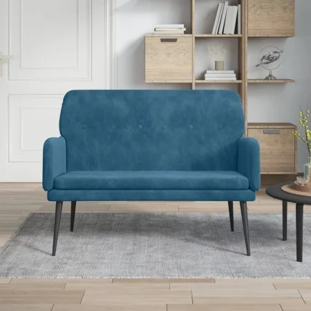 Banco de terciopelo azul 108x79x79 cm de vidaXL, Bancos - Ref: Foro24-351423, Precio: 138,02 €, Descuento: %