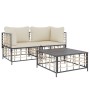 Gartenmöbel-Set 3-teilig anthrazitfarbene PE-Rattankissen von vidaXL, Outdoor-Sofas - Ref: Foro24-3186692, Preis: 243,04 €, R...