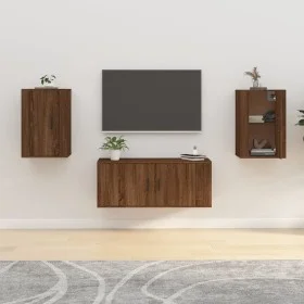 Wand-TV-Schränke 2 Stück braune Eiche 40x34,5x60 cm von vidaXL, TV-Möbel - Ref: Foro24-816671, Preis: 66,27 €, Rabatt: %