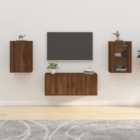 Wand-TV-Schränke 2 Stück braune Eiche 40x34,5x60 cm von vidaXL, TV-Möbel - Ref: Foro24-816671, Preis: 67,01 €, Rabatt: %