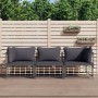 Gartenmöbel-Set 3-teilig anthrazitfarbene PE-Rattankissen von vidaXL, Outdoor-Sofas - Ref: Foro24-3186695, Preis: 254,86 €, R...