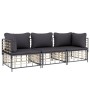 Gartenmöbel-Set 3-teilig anthrazitfarbene PE-Rattankissen von vidaXL, Outdoor-Sofas - Ref: Foro24-3186695, Preis: 254,86 €, R...