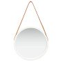 Espejo de pared con correa blanco 40 cm en Espejos | Comprar online en Foro24