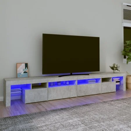 TV cabinet with LED lights concrete gray 260x36.5x40 cm by vidaXL, TV Furniture - Ref: Foro24-3152821, Price: 151,31 €, Disco...