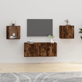 Muebles para TV de pared 2 uds roble ahumado 40x34,5x40 cm de vidaXL, Muebles TV - Ref: Foro24-816651, Precio: 51,96 €, Descu...