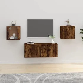 Wand-TV-Schränke, 2 Stück, geräucherte Eiche, 40 x 34,5 x 40 cm von vidaXL, TV-Möbel - Ref: Foro24-816651, Preis: 51,36 €, Ra...