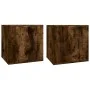 Wand-TV-Schränke, 2 Stück, geräucherte Eiche, 40 x 34,5 x 40 cm von vidaXL, TV-Möbel - Ref: Foro24-816651, Preis: 51,36 €, Ra...