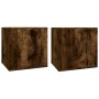 Wand-TV-Schränke, 2 Stück, geräucherte Eiche, 40 x 34,5 x 40 cm von vidaXL, TV-Möbel - Ref: Foro24-816651, Preis: 51,96 €, Ra...