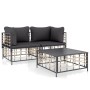 Gartenmöbel-Set 3-teilig mit Kissen Anthrazit PE-Rattan von vidaXL, Outdoor-Sofas - Ref: Foro24-3186693, Preis: 243,05 €, Rab...