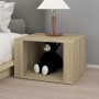 Mesita de noche madera contrachapada roble Sonoma 57x55x36 cm de vidaXL, Mesitas de noche - Ref: Foro24-816555, Precio: 35,44...