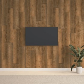 Paneles de pared con aspecto de madera PVC marrón 2,06 m²