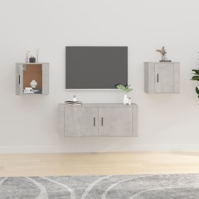 Wall-mounted TV furniture 2 units concrete gray 40x34.5x40 cm by vidaXL, TV Furniture - Ref: Foro24-816649, Price: 41,67 €, D...