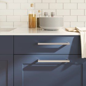 Tiradores para armarios 20 uds acero inoxidable plateado 224 mm