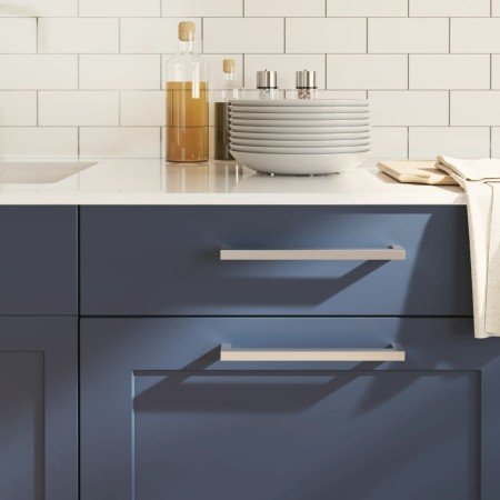 Tiradores para armarios 20 uds acero inoxidable plateado 224 mm