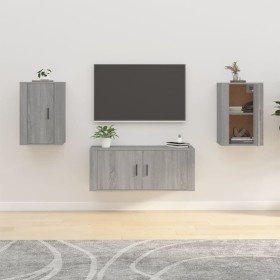 Muebles para TV de pared 2 uds gris Sonoma 40x34,5x60 cm