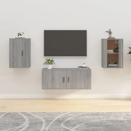 Wand-TV-Schränke 2 Stk. Sonoma grau 40x34,5x60 cm von vidaXL, TV-Möbel - Ref: Foro24-816669, Preis: 71,98 €, Rabatt: %