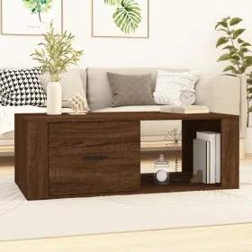 Mesa de centro madera contrachapada marrón roble 100x50,5x35 cm de vidaXL, Mesas de centro - Ref: Foro24-816543, Precio: 64,8...
