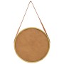 Espejo de pared con correa dorado 50 cm