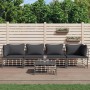 Juego de muebles de jardín 5 pzas y cojines ratán PE antracita de vidaXL, Sofás de exterior - Ref: Foro24-3186701, Precio: 40...