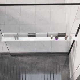 Estante de pared de ducha aluminio blanco 115 cm