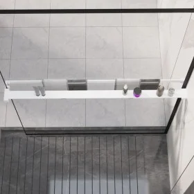 White aluminum shower wall shelf 115 cm by vidaXL, Bathroom accessories - Ref: Foro24-153628, Price: 40,31 €, Discount: %
