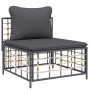 Juego de muebles de jardín 5 pzas y cojines ratán PE antracita de vidaXL, Sofás de exterior - Ref: Foro24-3186701, Precio: 40...