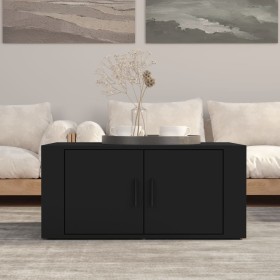 Mesa de centro madera contrachapada negro 80x50x36 cm