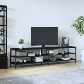 TV-Schrank aus schwarzem Metall und Sperrholz, 200 x 30 x 50 cm von vidaXL, TV-Möbel - Ref: Foro24-826759, Preis: 72,02 €, Ra...