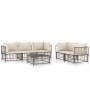 Gartenmöbel-Set 6-teilig und anthrazitfarbene PE-Rattan-Kissen von vidaXL, Outdoor-Sofas - Ref: Foro24-3186704, Preis: 506,22...