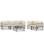 Gartenmöbel-Set 6-teilig und anthrazitfarbene PE-Rattan-Kissen von vidaXL, Outdoor-Sofas - Ref: Foro24-3186704, Preis: 506,22...