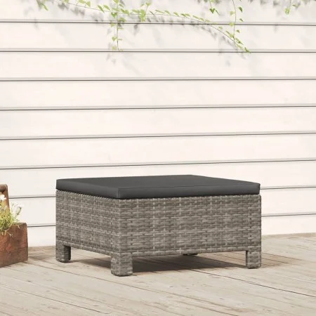 Gartenhocker mit grauem synthetischem Rattankissen von vidaXL, Gartensets - Ref: Foro24-362695, Preis: 82,32 €, Rabatt: %
