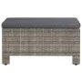 Reposapiés de jardín con cojín ratán sintético gris de vidaXL, Conjuntos de jardín - Ref: Foro24-362695, Precio: 83,60 €, Des...