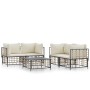 Gartenmöbel-Set 5-teilig und Kissen aus PE-Rattan Anthrazit von vidaXL, Outdoor-Sofas - Ref: Foro24-3186702, Preis: 427,05 €,...