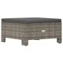 Reposapiés de jardín con cojín ratán sintético gris de vidaXL, Conjuntos de jardín - Ref: Foro24-362695, Precio: 83,60 €, Des...