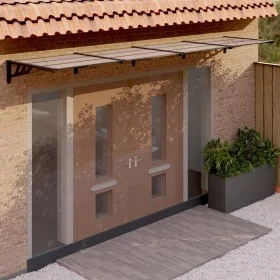 Black polycarbonate door canopy 396x90 cm by vidaXL, Awnings - Ref: Foro24-153703, Price: 119,69 €, Discount: %