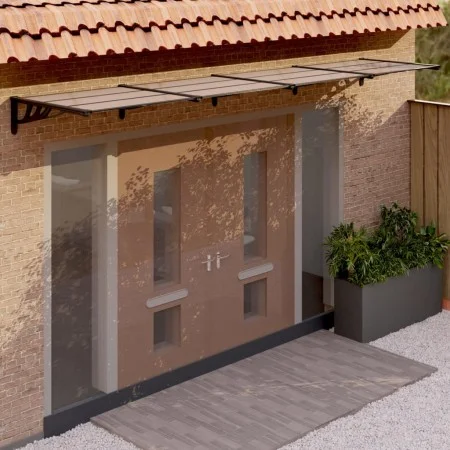 Black polycarbonate door canopy 396x90 cm by vidaXL, Awnings - Ref: Foro24-153703, Price: 120,72 €, Discount: %