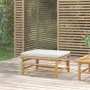 Garden footrest made of bamboo with light gray cushion by vidaXL, Modular outdoor sofas - Ref: Foro24-362280, Price: 88,55 €,...
