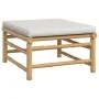 Garden footrest made of bamboo with light gray cushion by vidaXL, Modular outdoor sofas - Ref: Foro24-362280, Price: 88,55 €,...