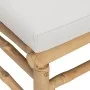 Garden footrest made of bamboo with light gray cushion by vidaXL, Modular outdoor sofas - Ref: Foro24-362280, Price: 88,55 €,...