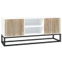 Mueble de TV hierro y madera contrachapada blanco 105x30x45 cm de vidaXL, Muebles TV - Ref: Foro24-352097, Precio: 111,15 €, ...