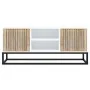 Mueble de TV hierro y madera contrachapada blanco 105x30x45 cm de vidaXL, Muebles TV - Ref: Foro24-352097, Precio: 111,15 €, ...
