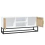 Mueble de TV hierro y madera contrachapada blanco 105x30x45 cm de vidaXL, Muebles TV - Ref: Foro24-352097, Precio: 111,15 €, ...